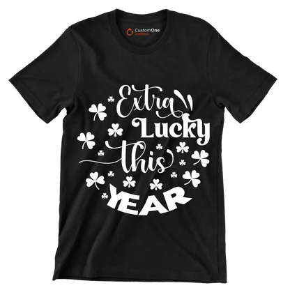 Extra Lucky This Year - St. Patrick's Day T-Shirt-Black-S-Custom One Express