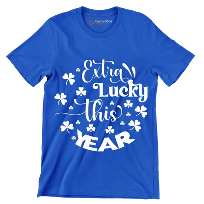 Extra Lucky This Year - St. Patrick's Day T-Shirt-Blue-S-Custom One Express