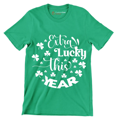 Extra Lucky This Year - St. Patrick's Day T-Shirt-Green-S-Custom One Express