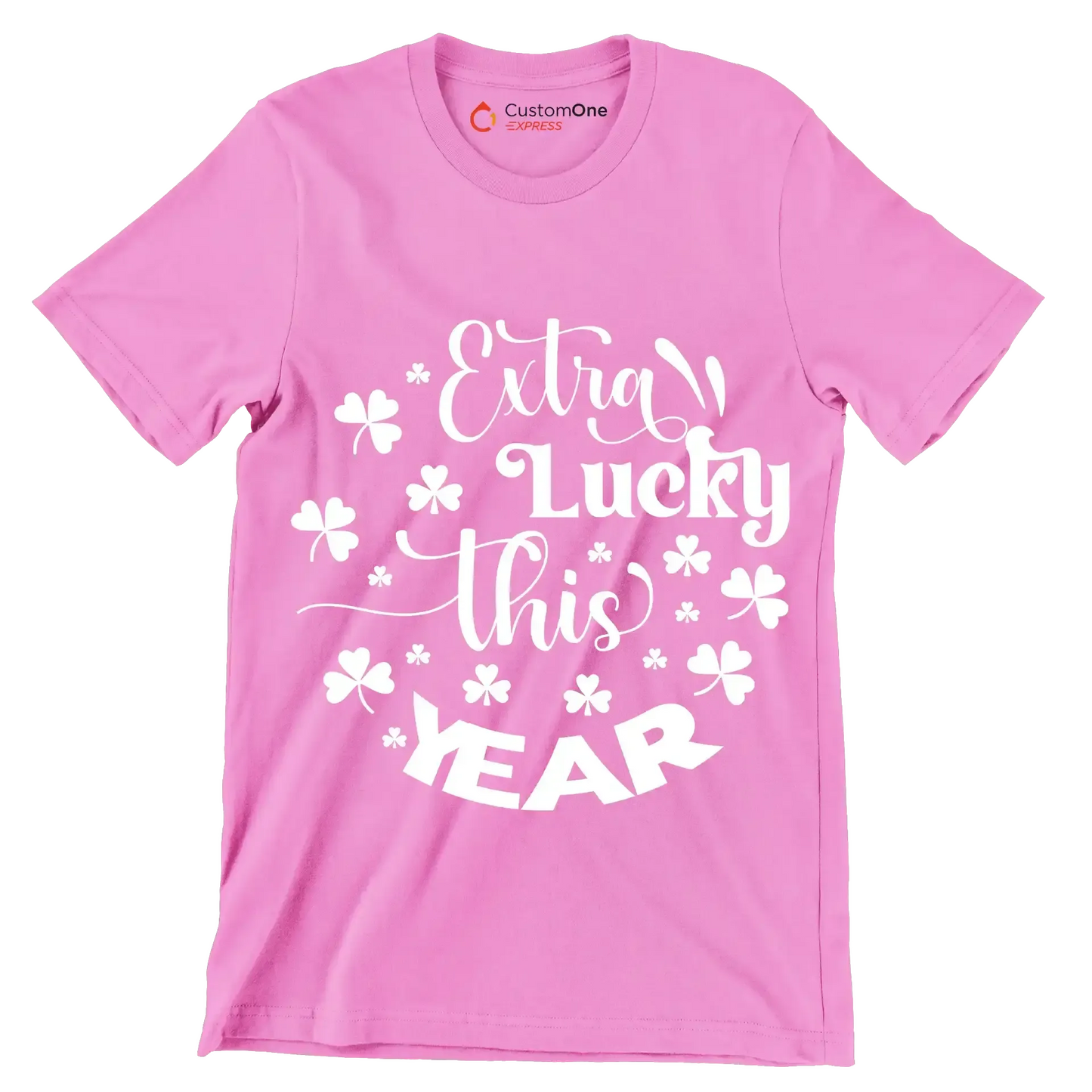 Extra Lucky This Year - St. Patrick's Day T-Shirt-Pink-S-Custom One Express