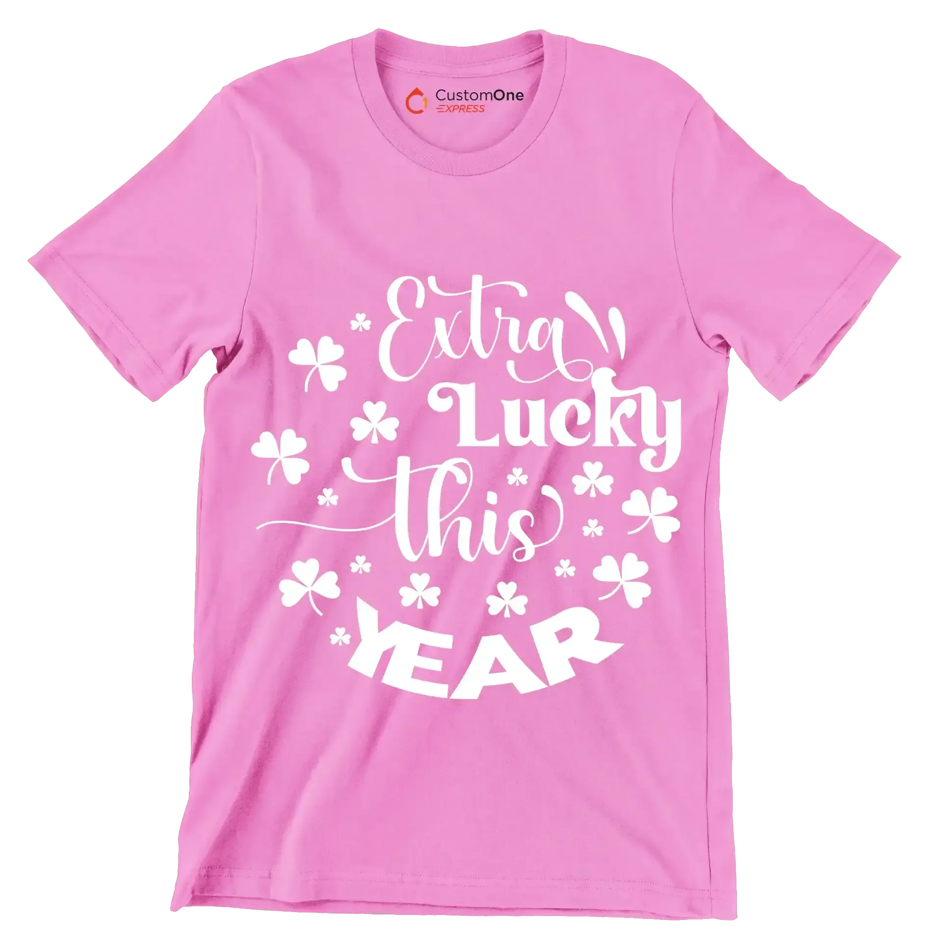 Extra Lucky This Year - St. Patrick's Day T-Shirt-Pink-S-Custom One Express