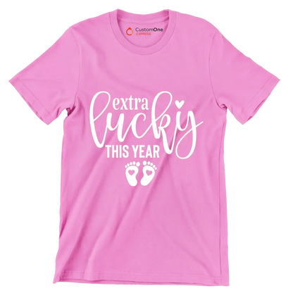 Extra Lucky This Year - St. Patrick's Day T-Shirt-Pink-S-Custom One Express