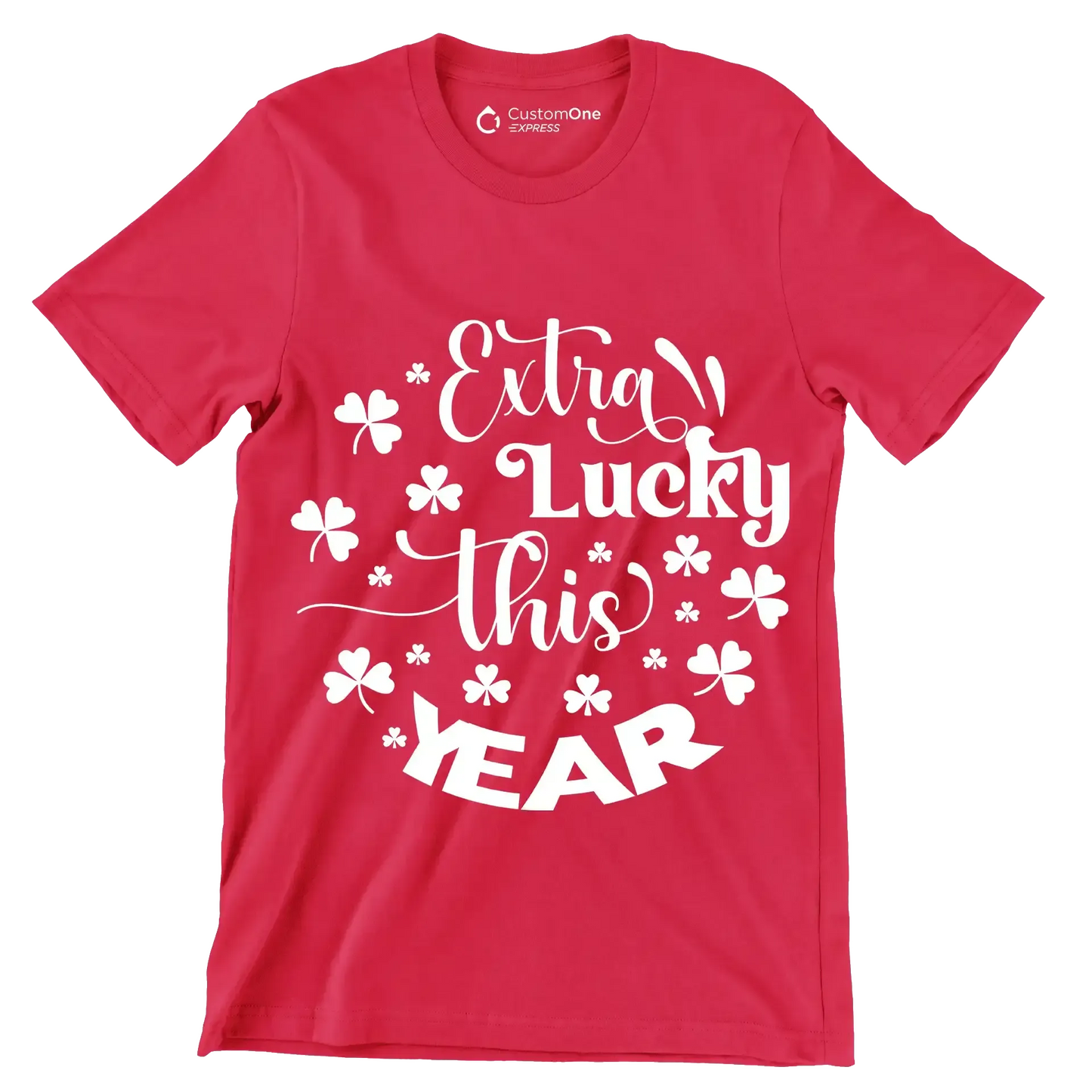 Extra Lucky This Year - St. Patrick's Day T-Shirt-Red-S-Custom One Express