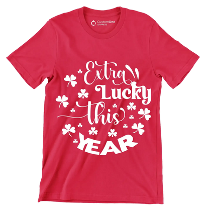 Extra Lucky This Year - St. Patrick's Day T-Shirt-Red-S-Custom One Express