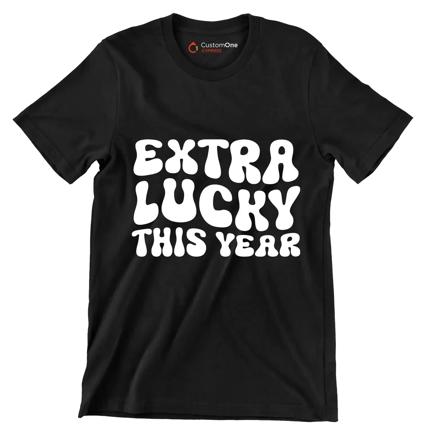 Extra lucky this year - St. Patrick's Day T-Shirt-Black-S-Custom One Express