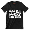Extra lucky this year - St. Patrick's Day T-Shirt-Black-S-Custom One Express