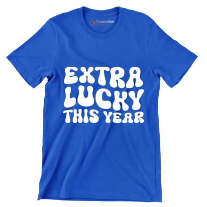 Extra lucky this year - St. Patrick's Day T-Shirt-Blue-S-Custom One Express