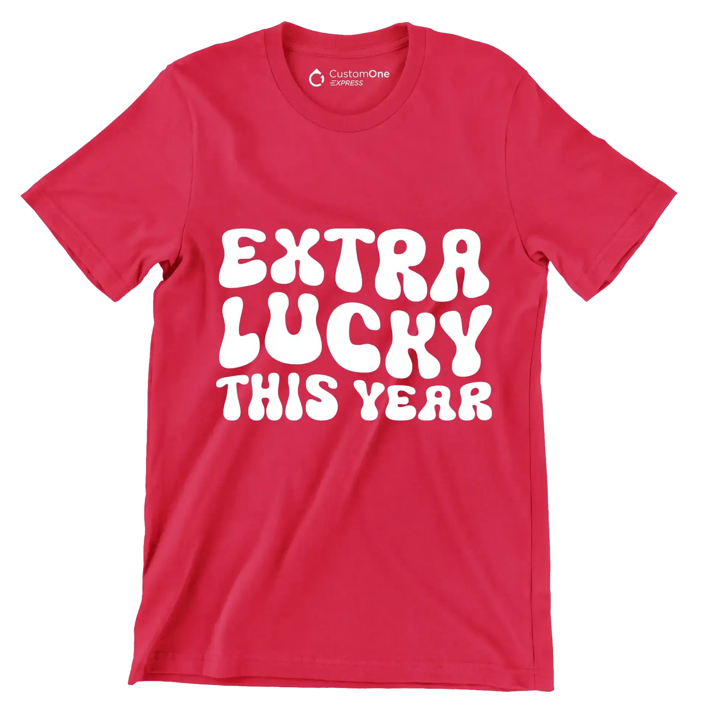 Extra lucky this year - St. Patrick's Day T-Shirt-Red-S-Custom One Express