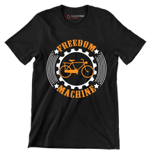 FREEDOM MACHINE - Bicycle Themed T-Shirt-Black-S-Custom One Express