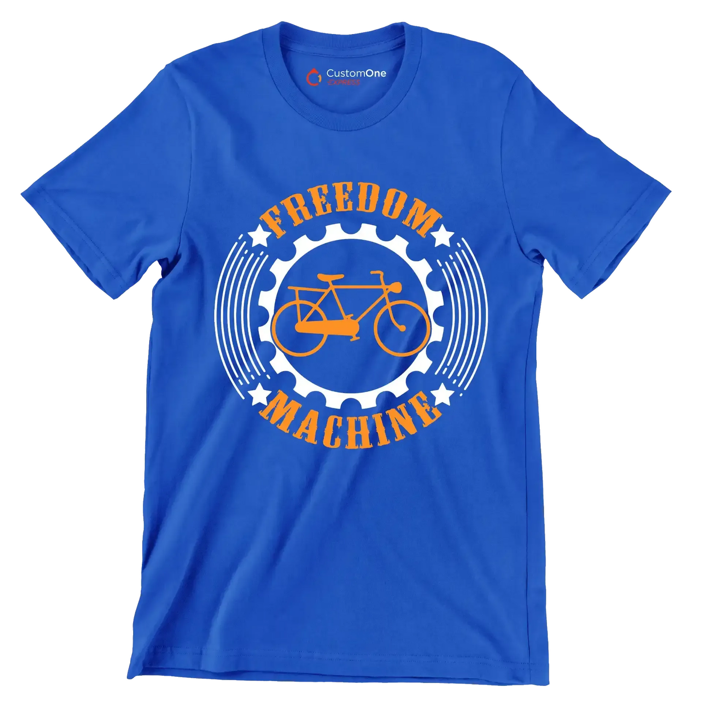 FREEDOM MACHINE - Bicycle Themed T-Shirt-Blue-S-Custom One Express