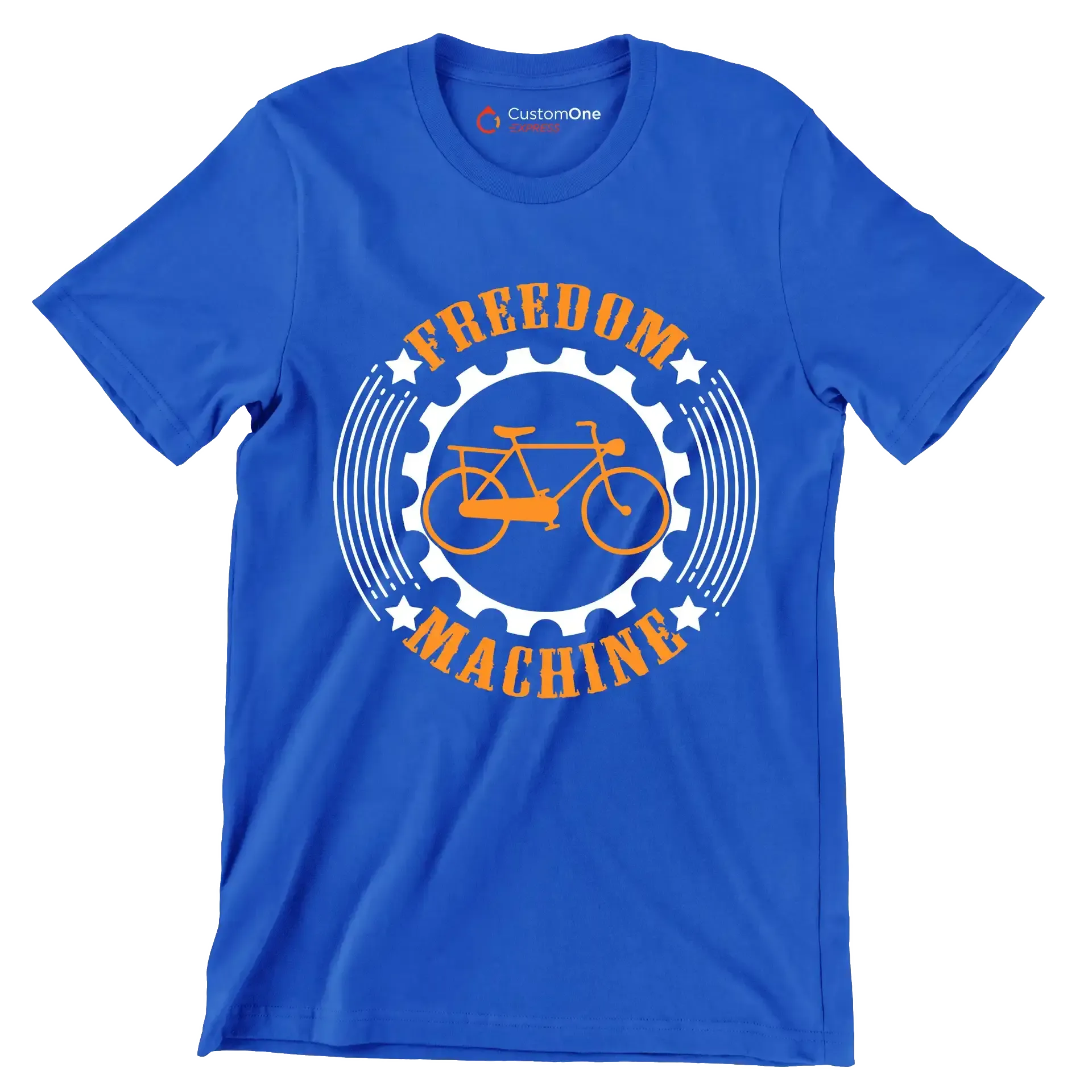 FREEDOM MACHINE - Bicycle Themed T-Shirt-Blue-S-Custom One Express