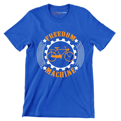FREEDOM MACHINE - Bicycle Themed T-Shirt-Blue-S-Custom One Express
