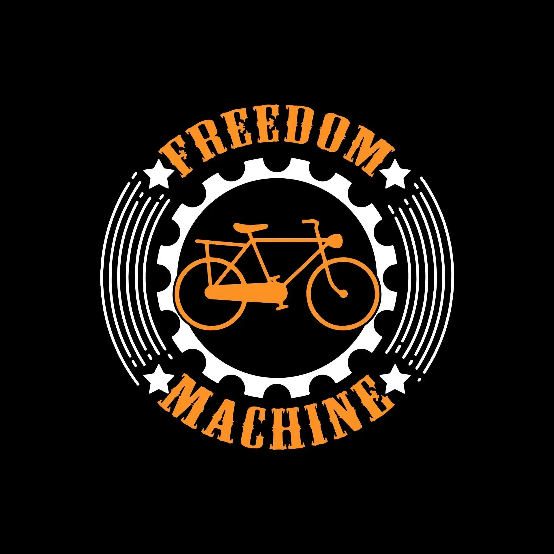 FREEDOM MACHINE - Bicycle Themed T-Shirt-Black-S-Custom One Express