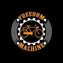 FREEDOM MACHINE - Bicycle Themed T-Shirt-Black-S-Custom One Express