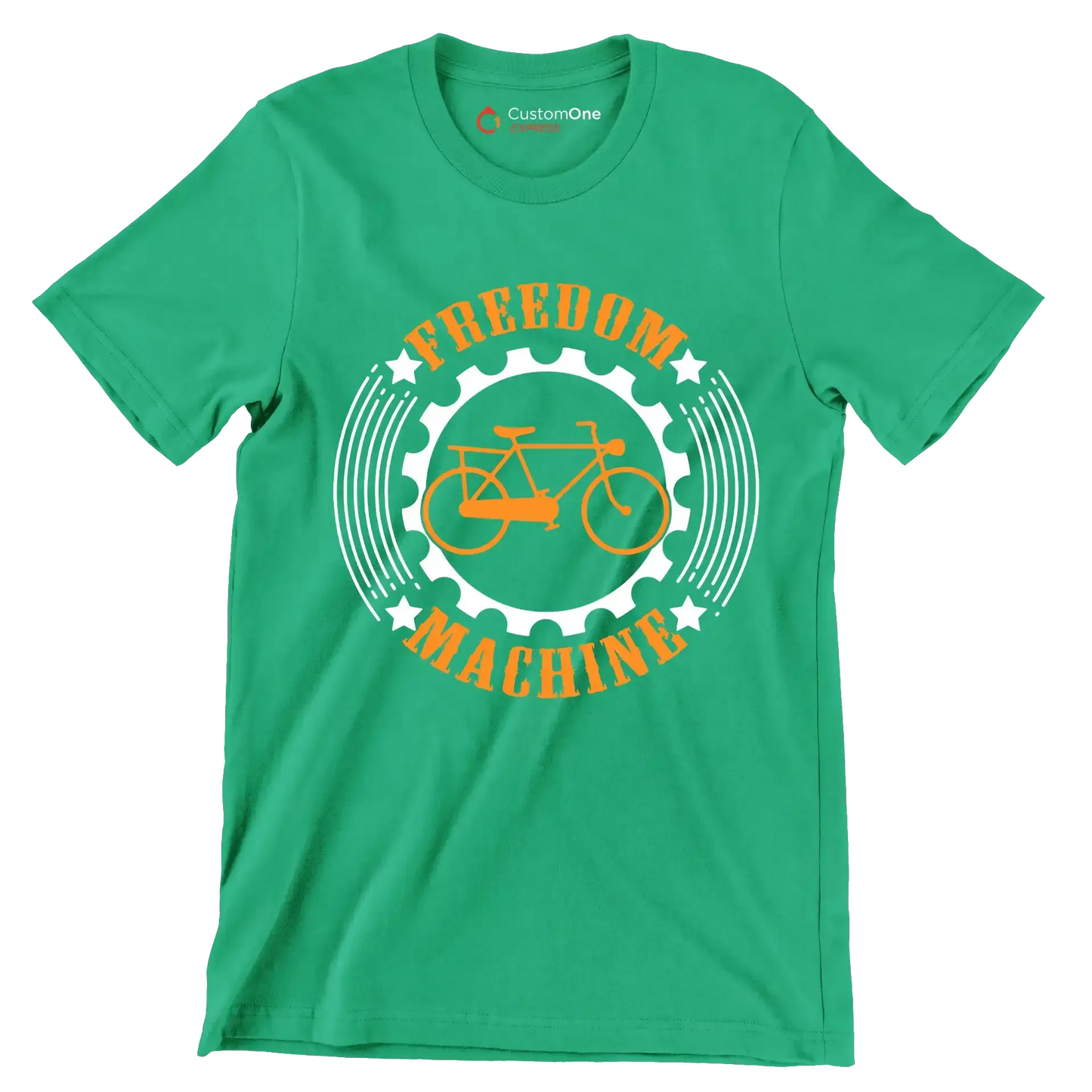 FREEDOM MACHINE - Bicycle Themed T-Shirt-Green-S-Custom One Express