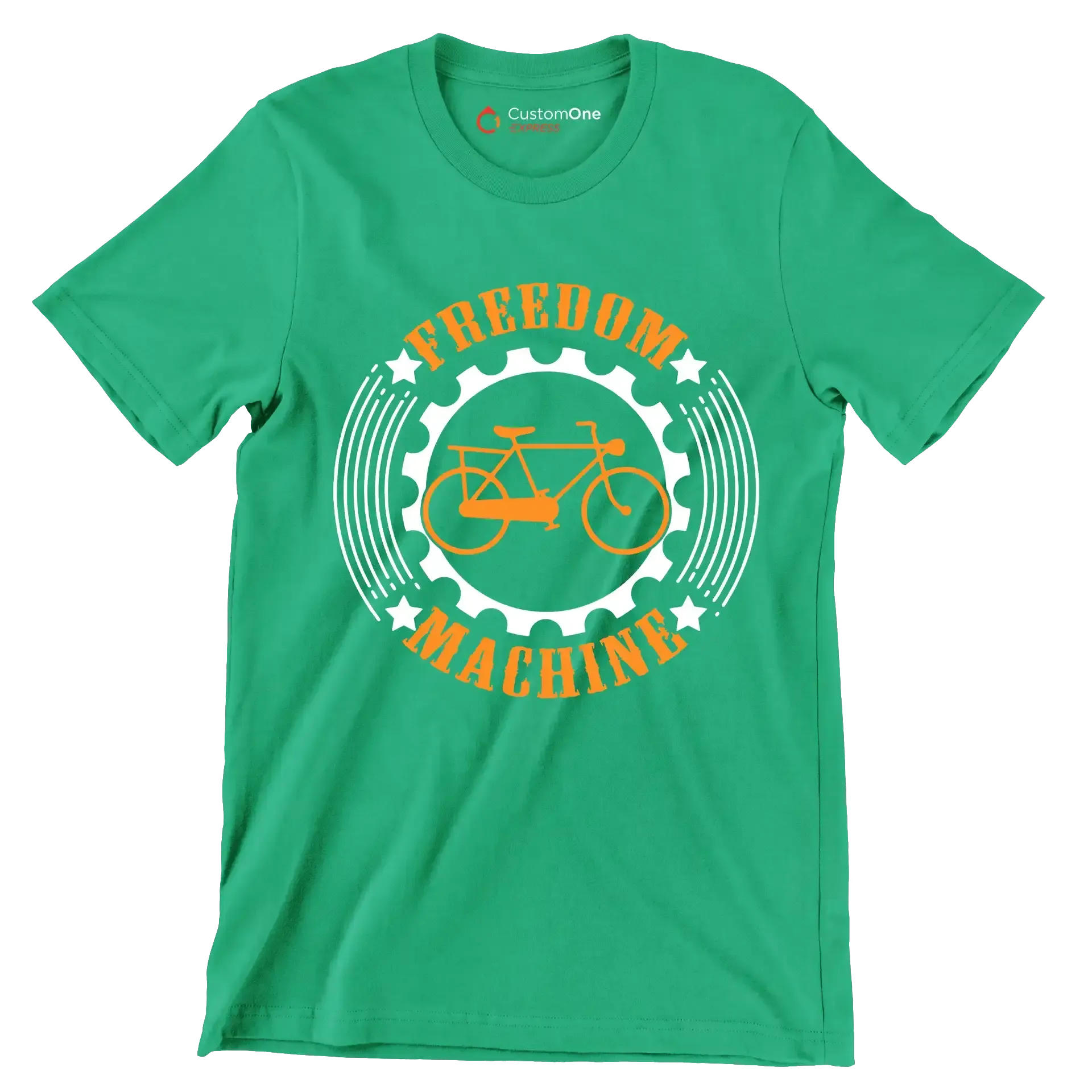 FREEDOM MACHINE - Bicycle Themed T-Shirt-Green-S-Custom One Express