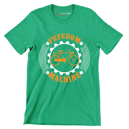 FREEDOM MACHINE - Bicycle Themed T-Shirt-Green-S-Custom One Express