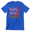 Faith Hope Cure - Breast Cancer Awareness T-Shirt-Blue-S-Custom One Express