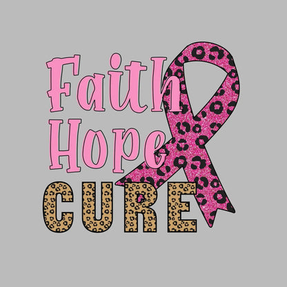 Faith Hope Cure - Breast Cancer Awareness T-Shirt-Black-S-Custom One Express
