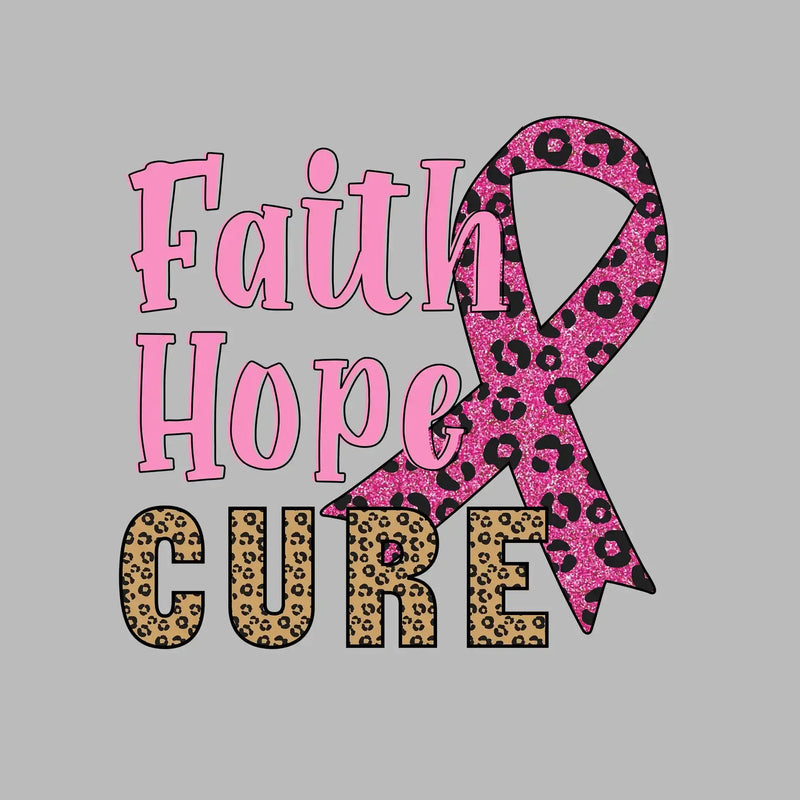 Faith Hope Cure - Breast Cancer Awareness T-Shirt-Black-S-Custom One Express