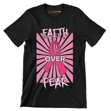 Fath Over Fear - Breast Cancer Awareness T-Shirt-Black-S-Custom One Express