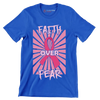 Fath Over Fear - Breast Cancer Awareness T-Shirt-Blue-S-Custom One Express