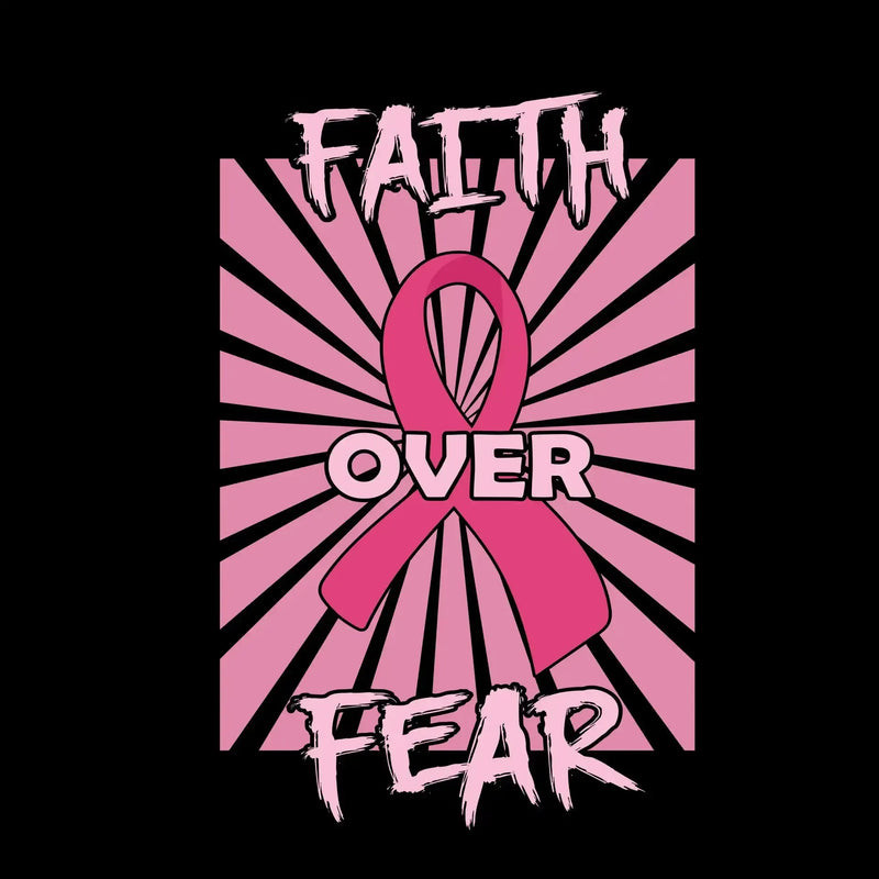 Fath Over Fear - Breast Cancer Awareness T-Shirt-Black-S-Custom One Express