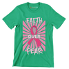 Fath Over Fear - Breast Cancer Awareness T-Shirt-Green-S-Custom One Express