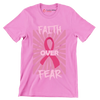 Fath Over Fear - Breast Cancer Awareness T-Shirt-Pink-S-Custom One Express