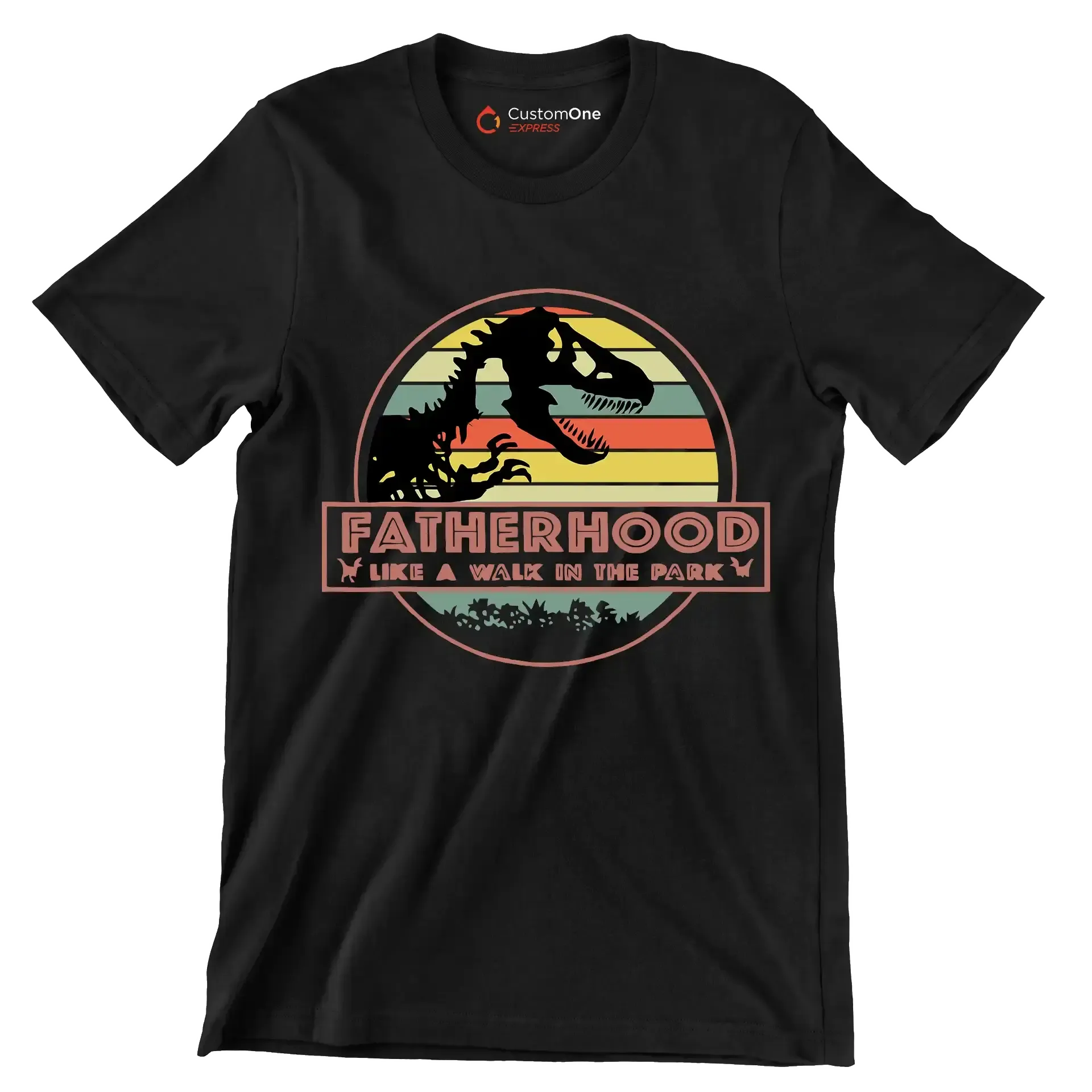 Fatherhood like a walk in the park - Father’s Day T-Shirt-Black-S-Custom One Express