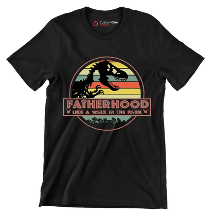 Fatherhood like a walk in the park - Father’s Day T-Shirt-Black-S-Custom One Express