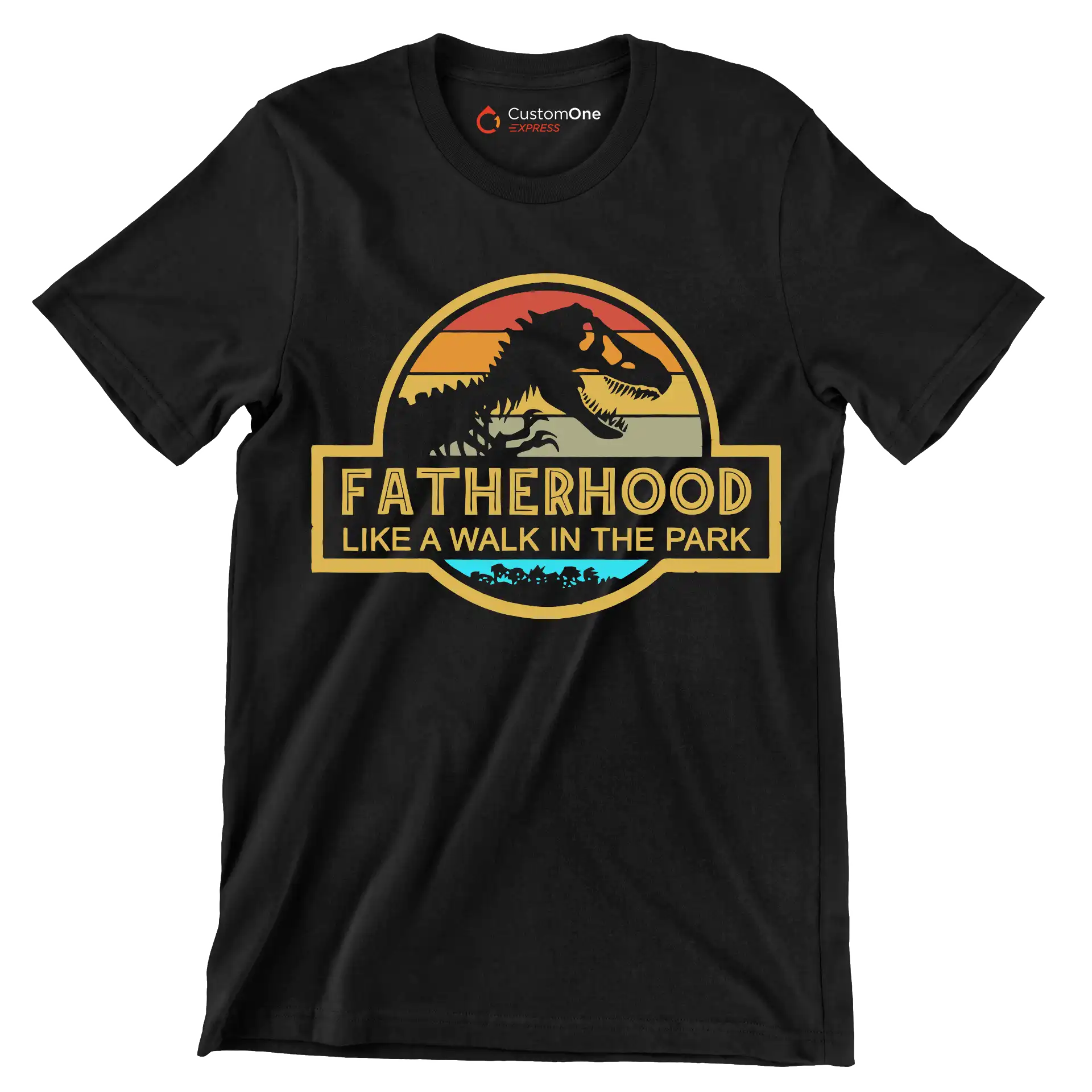 Fatherhood like a walk in the park - Father’s Day T-Shirt-Black-S-Custom One Express