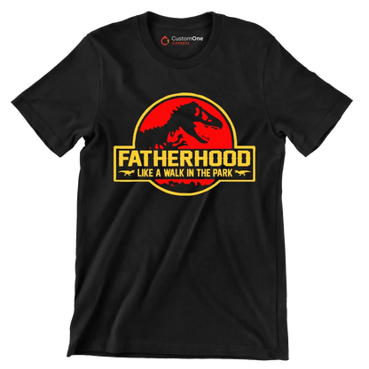 Fatherhood like a walk in the park - Father’s Day T-Shirt-Black-S-Custom One Express