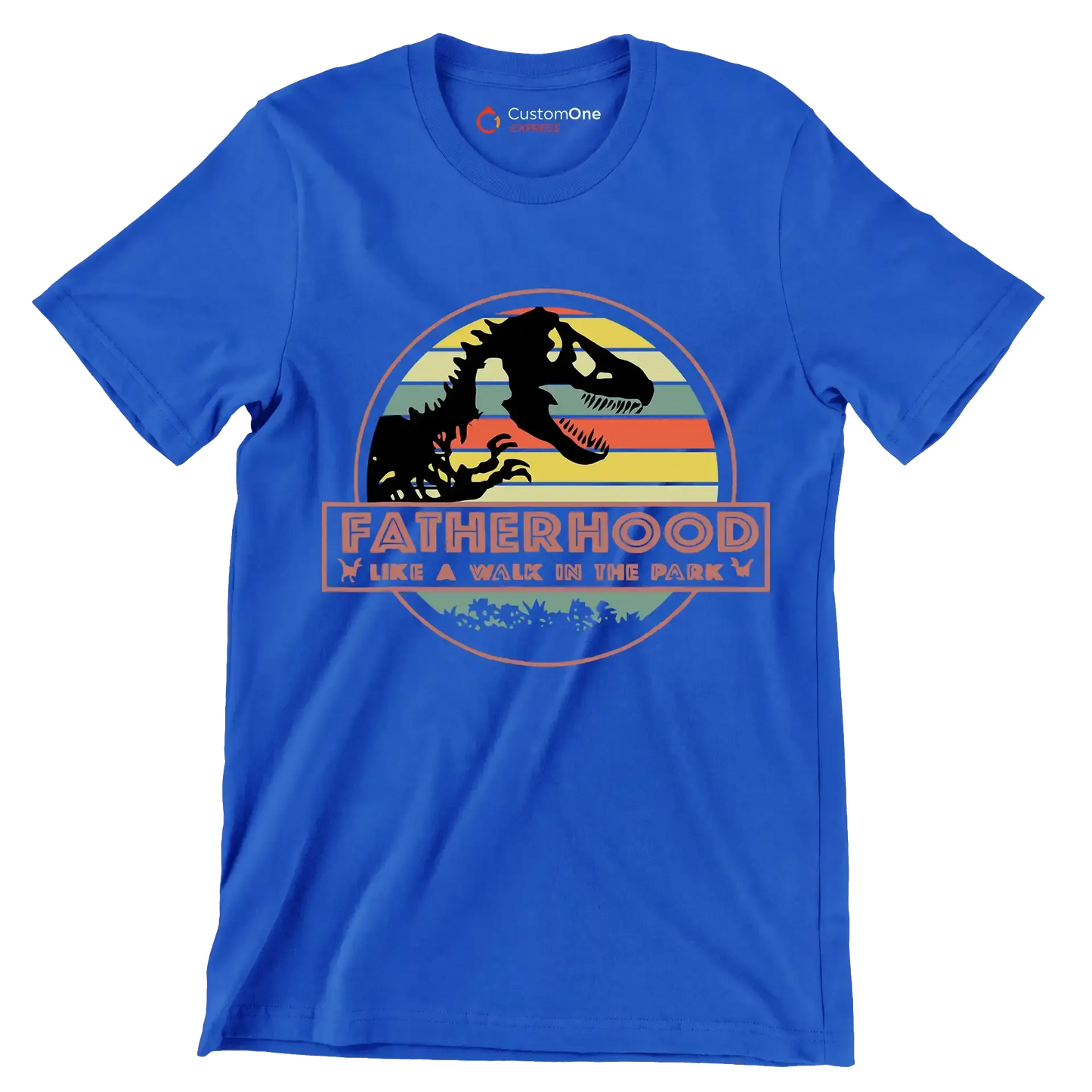 Fatherhood like a walk in the park - Father’s Day T-Shirt-Blue-S-Custom One Express