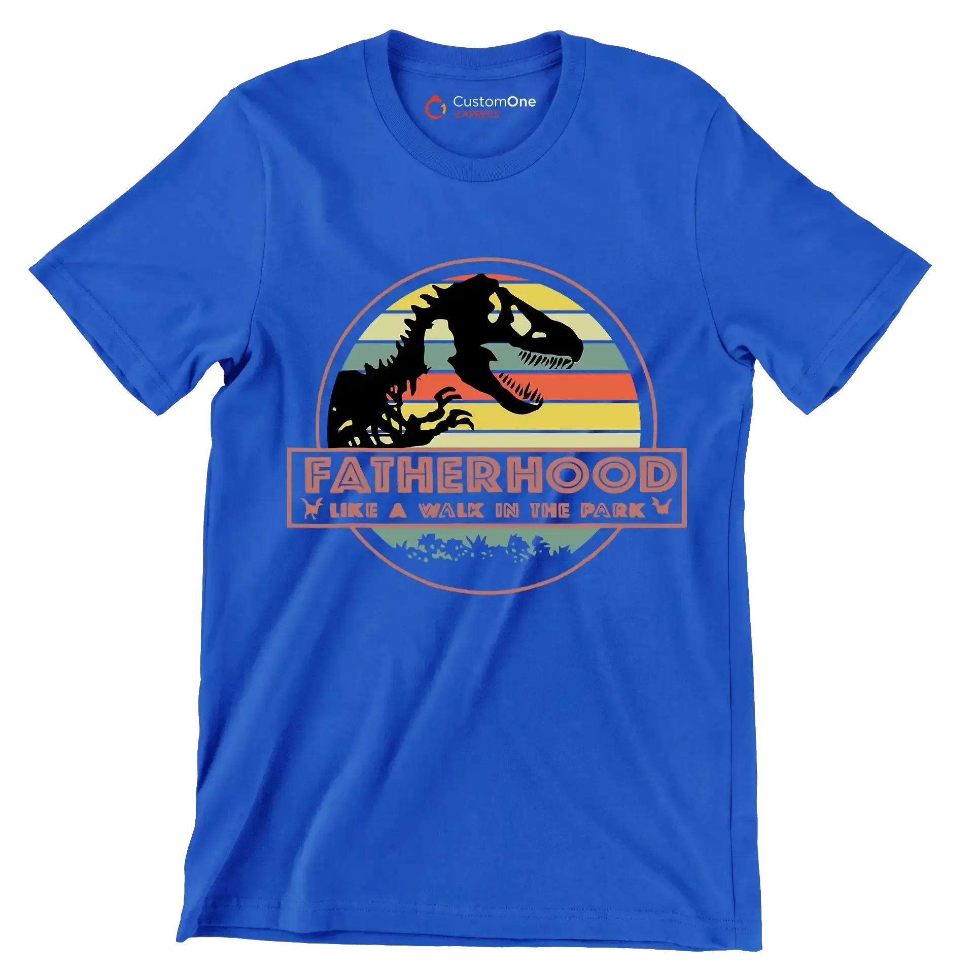 Fatherhood like a walk in the park - Father’s Day T-Shirt-Blue-S-Custom One Express