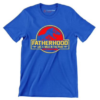 Fatherhood like a walk in the park - Father’s Day T-Shirt-Blue-S-Custom One Express