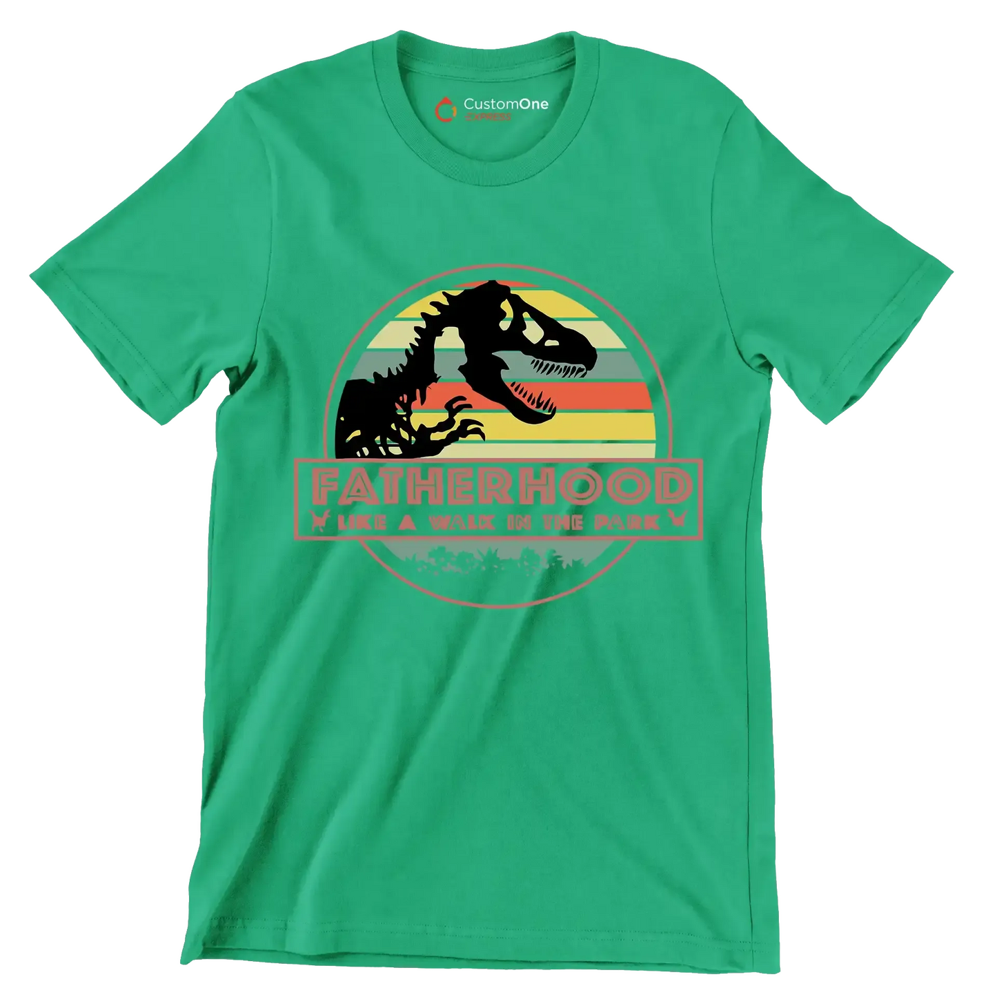 Fatherhood like a walk in the park - Father’s Day T-Shirt-Green-S-Custom One Express