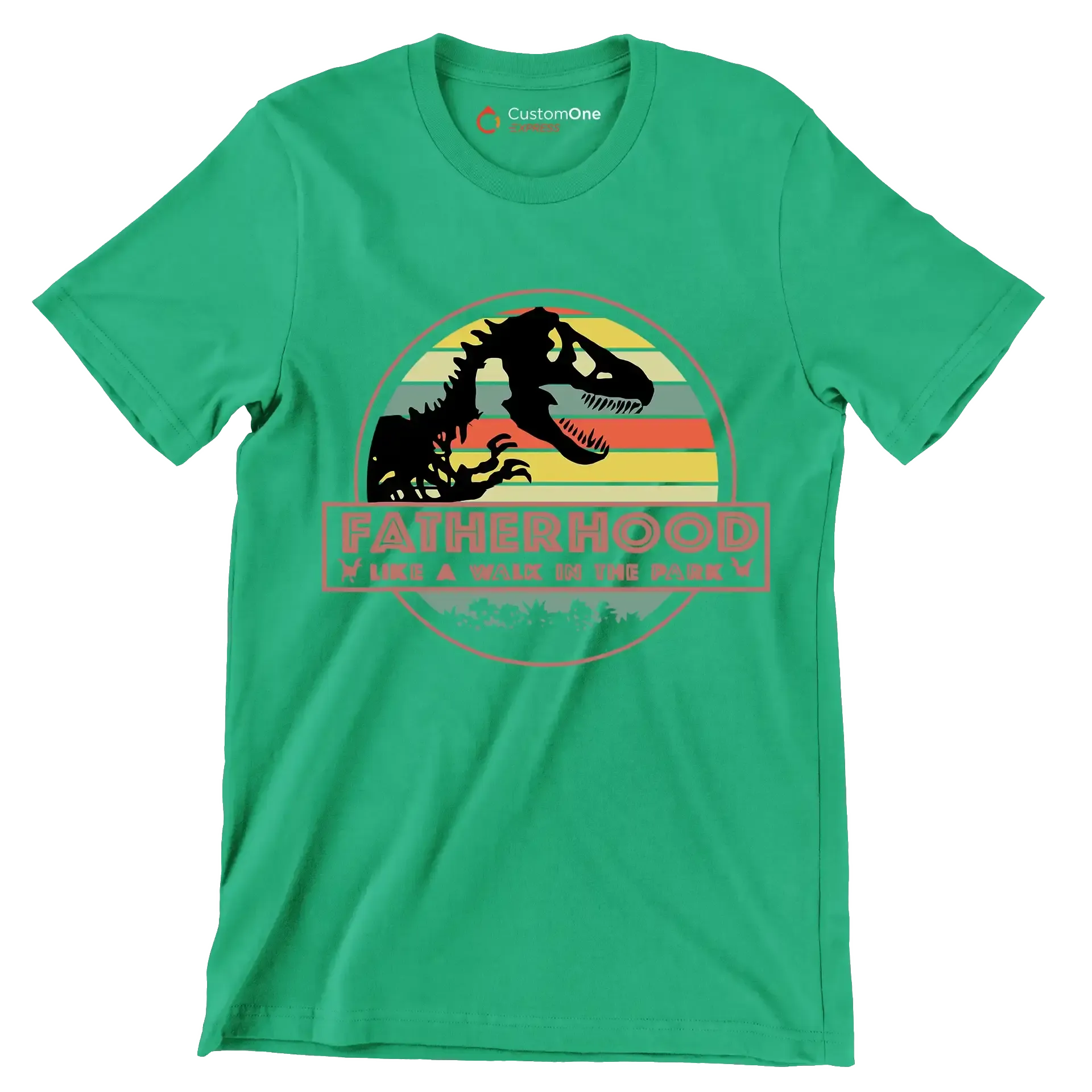 Fatherhood like a walk in the park - Father’s Day T-Shirt-Green-S-Custom One Express