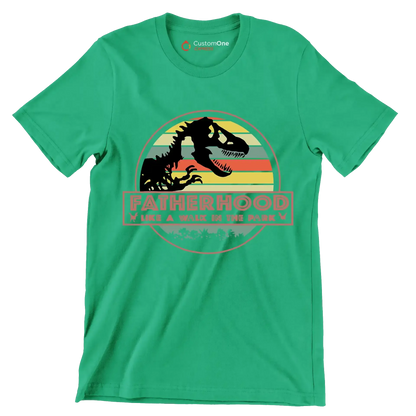 Fatherhood like a walk in the park - Father’s Day T-Shirt-Green-S-Custom One Express
