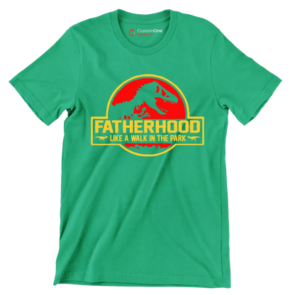 Fatherhood like a walk in the park - Father’s Day T-Shirt-Green-S-Custom One Express