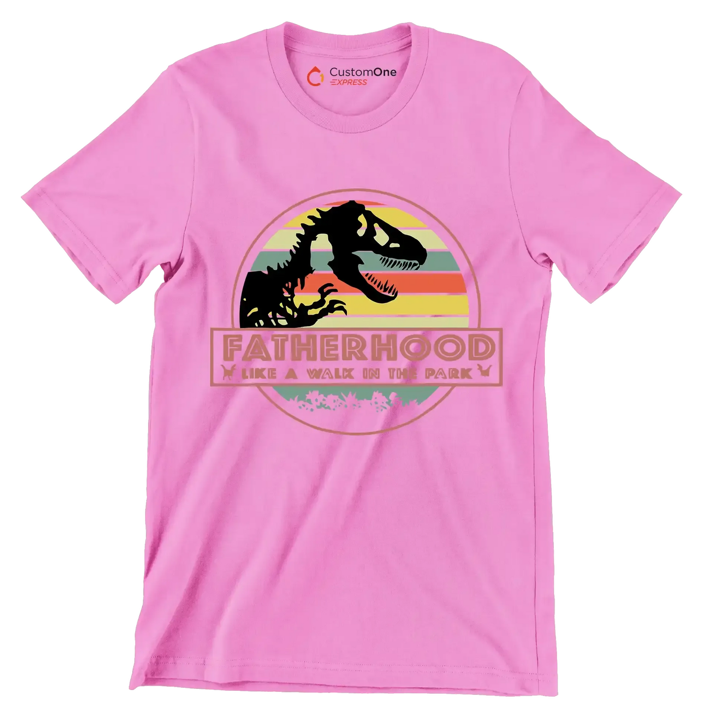 Fatherhood like a walk in the park - Father’s Day T-Shirt-Pink-S-Custom One Express