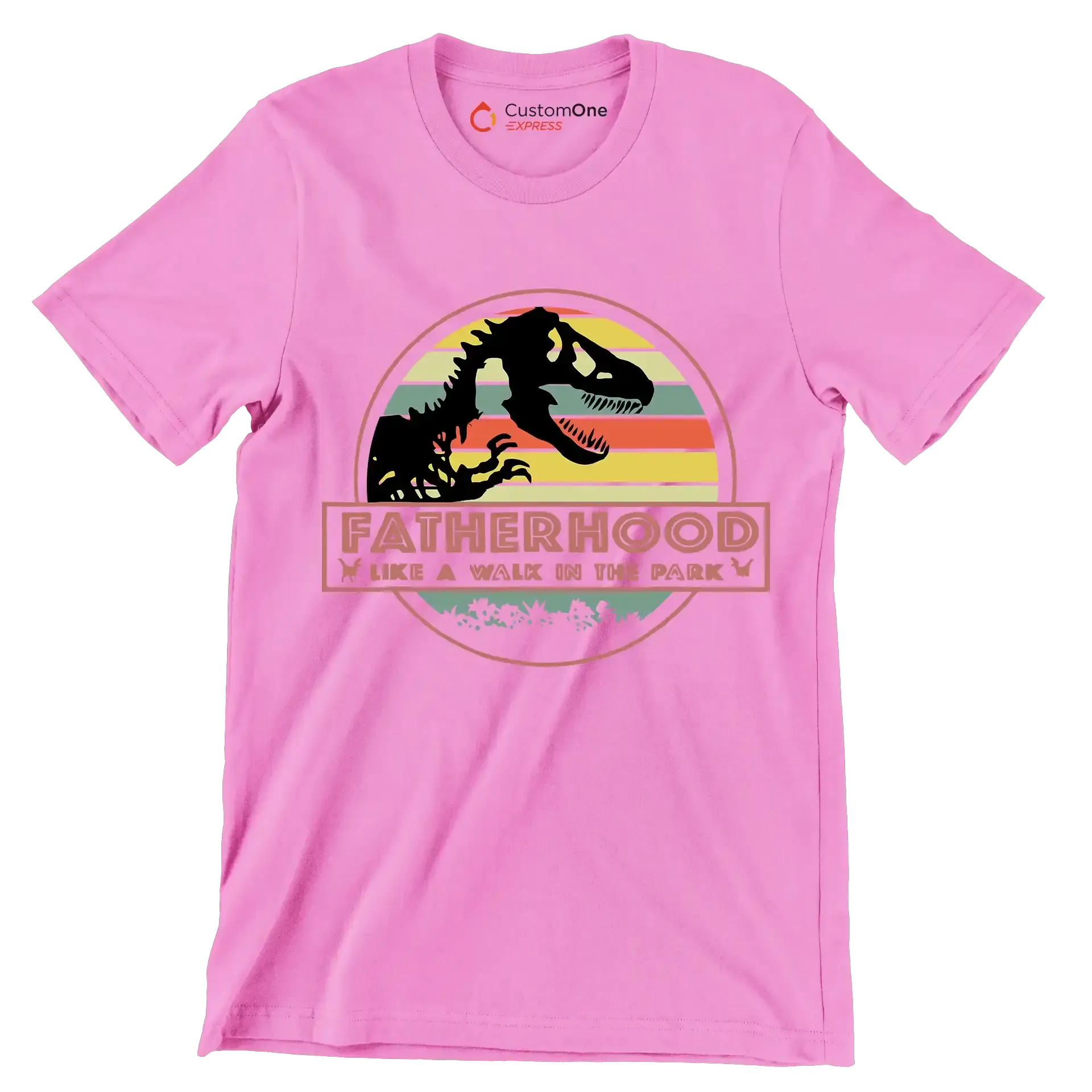 Fatherhood like a walk in the park - Father’s Day T-Shirt-Pink-S-Custom One Express