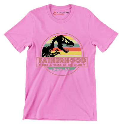 Fatherhood like a walk in the park - Father’s Day T-Shirt-Pink-S-Custom One Express