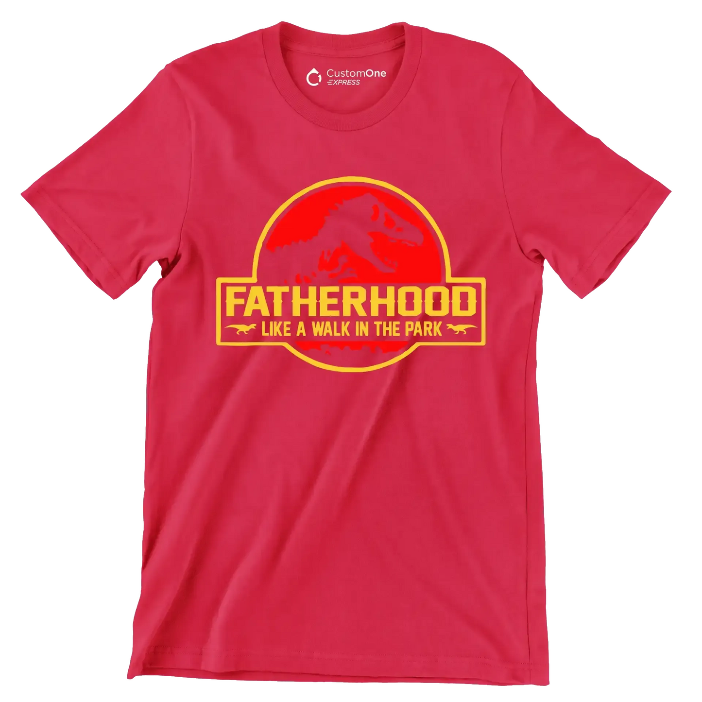 Fatherhood like a walk in the park - Father’s Day T-Shirt-Red-S-Custom One Express