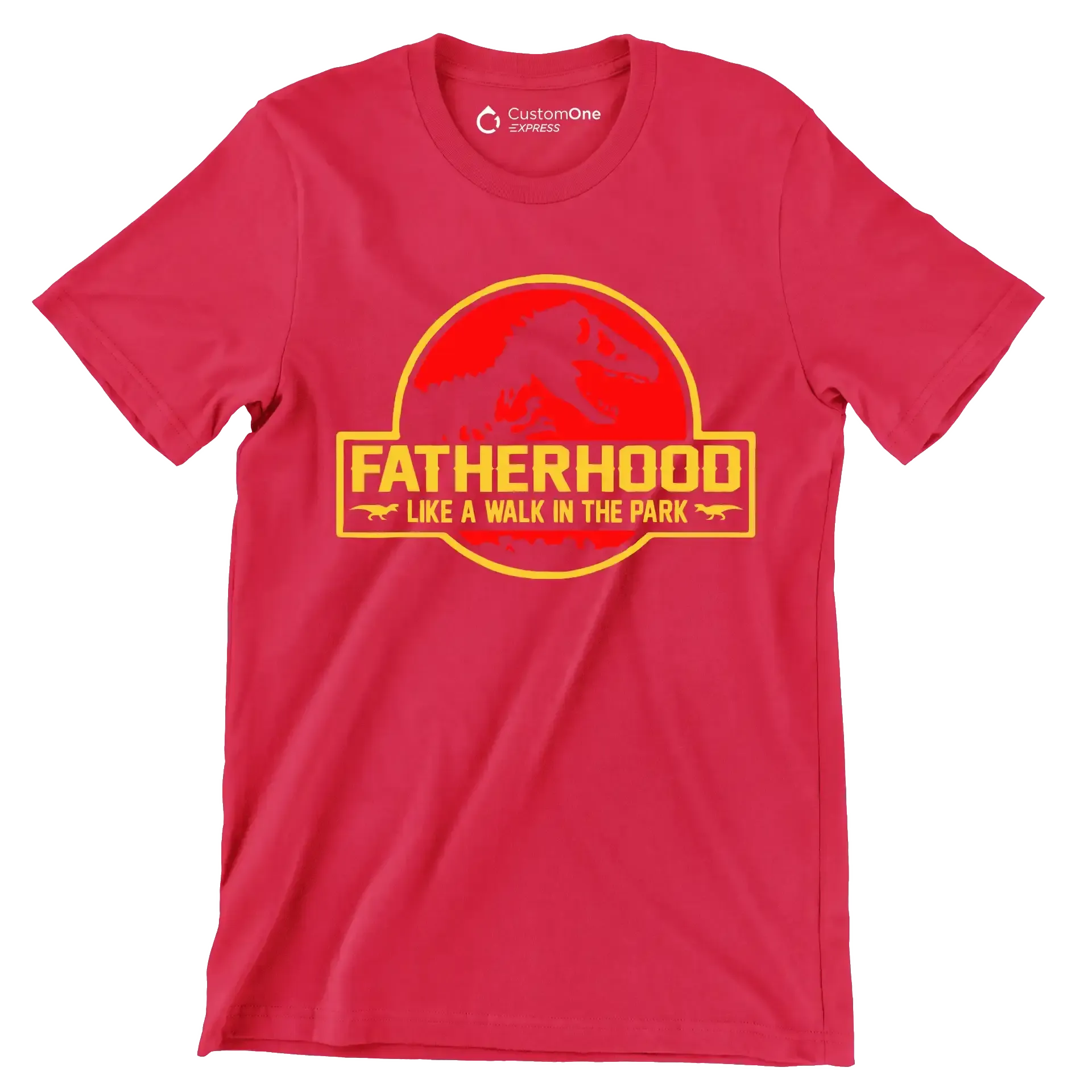Fatherhood like a walk in the park - Father’s Day T-Shirt-Red-S-Custom One Express