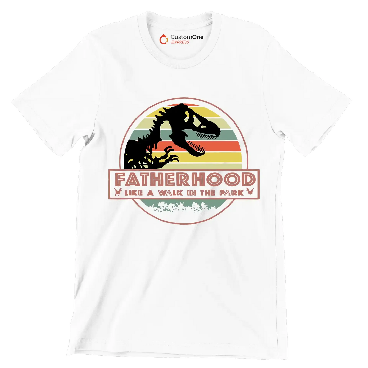 Fatherhood like a walk in the park - Father’s Day T-Shirt-White-S-Custom One Express