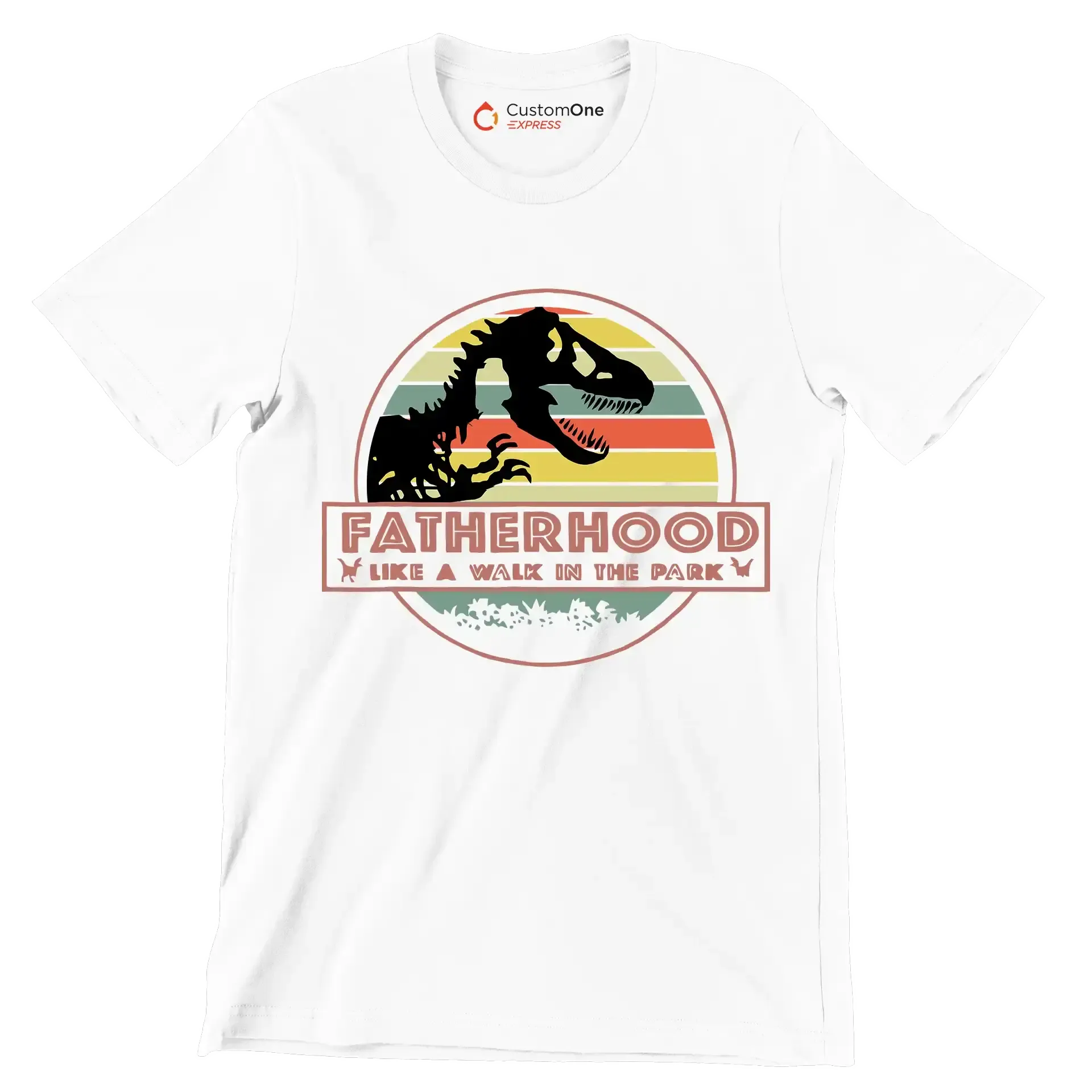 Fatherhood like a walk in the park - Father’s Day T-Shirt-White-S-Custom One Express