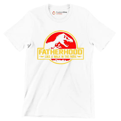 Fatherhood like a walk in the park - Father’s Day T-Shirt-White-S-Custom One Express