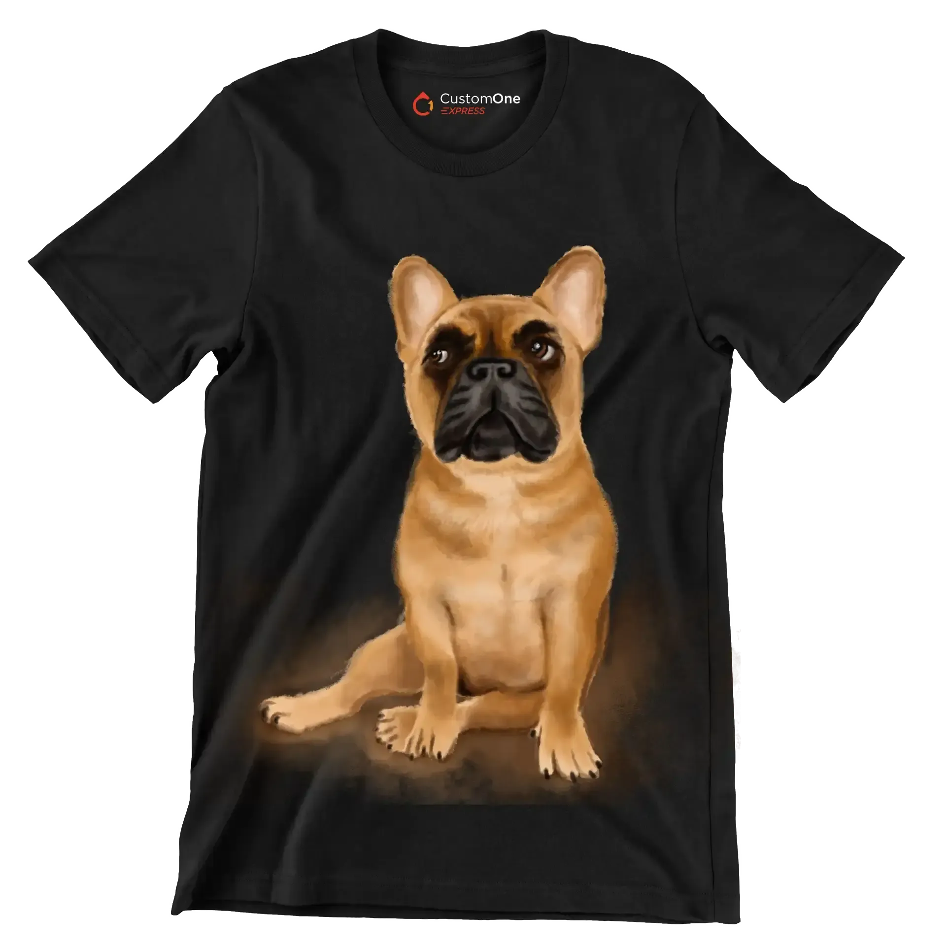 Fawn_French_Bulldog - Dog Themed T-Shirt-Black-S-Custom One Express