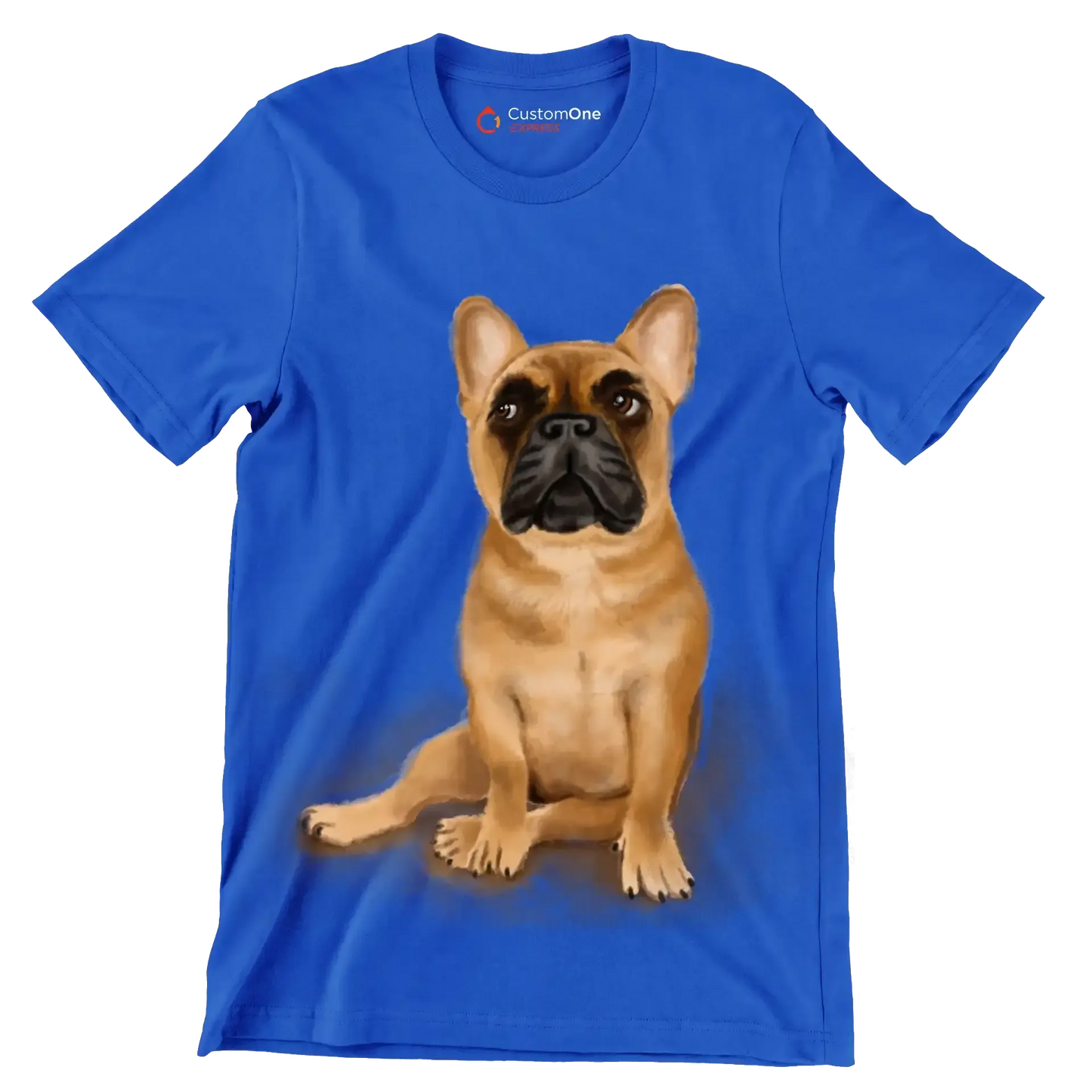Fawn_French_Bulldog - Dog Themed T-Shirt-Blue-S-Custom One Express